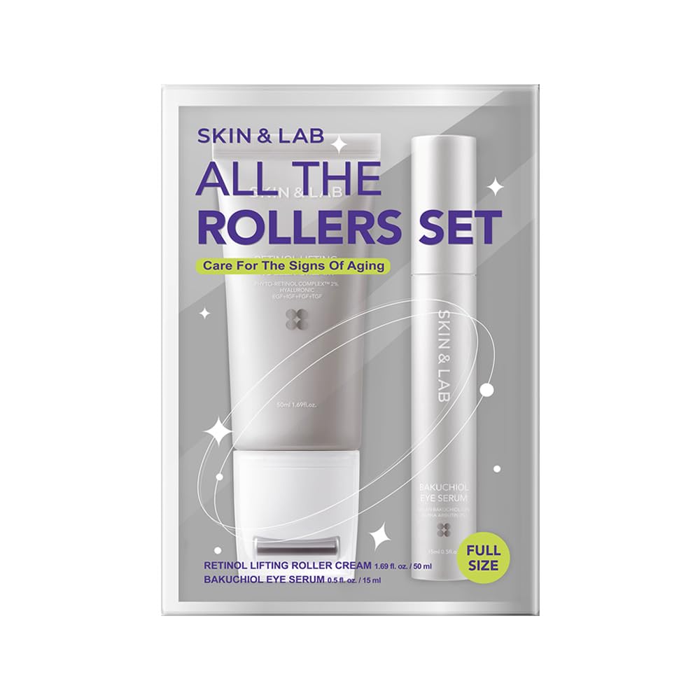 SKIN&LAB Anti-Aging Roller Duo – Bakuchiol Eye & Retinol Lifting Set